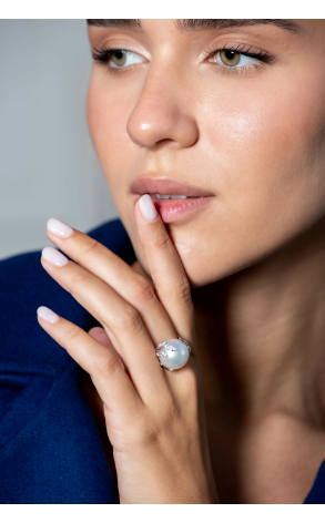 Кольцо Mikimoto Olive Branch Akoya Pearl 14,5 mm (19555) №2