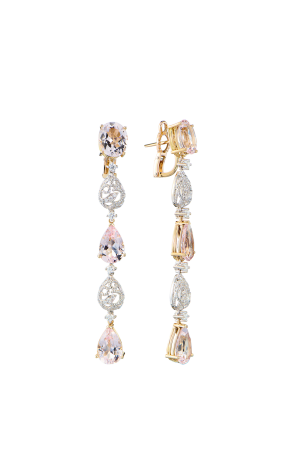 Серьги Virtuti Jewellery Dream Collection Morganite & Diamonds (42554)
