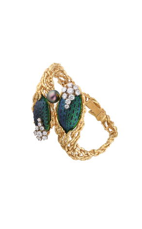 Браслет Gilbert Albert Scarabey beetle shell & Yellow Gold & Diamonds (40720)
