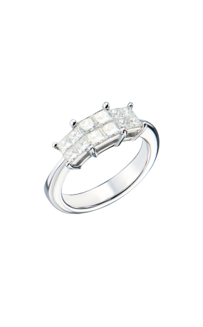 Кольцо  1,00 ct Princess Cut Diamonds & White Gold (42712)