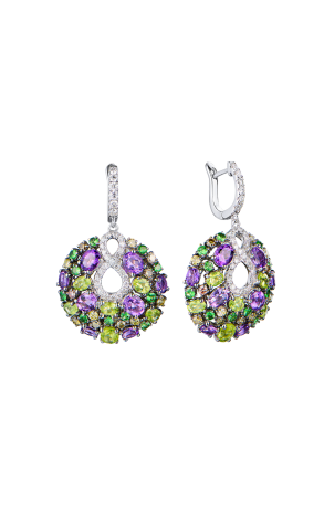Серьги  Multigemstone White Gold (43306)