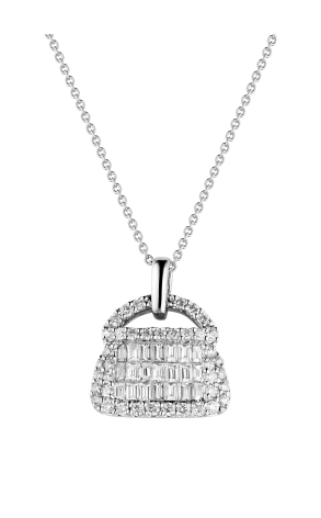 Подвеска  1,13 CT G/VS1 ROUND DIAMONDS & Baguette Bag (37673)
