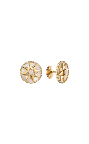 Серьги Dior Medium Rose des Vents Yellow Gold, Diamond and Mother-of-Pearl JRDV95085 (42667)