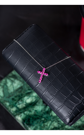 Крест RalfDiamonds с рубинами 1,23 ct Strong Purplish Red (30849) №7