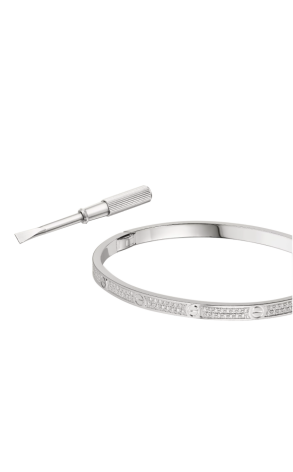 Браслет Cartier Love Small Model Paved Diamonds White Gold N6710817 (36966) №3