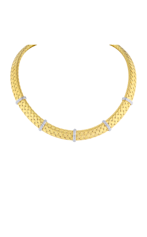 Колье Mappin & Webb Vintage Basket-Weave Yellow Gold & Diamonds (39911)