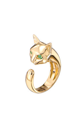 Кольцо  Cat Yellow Gold & Emeralds (41646)