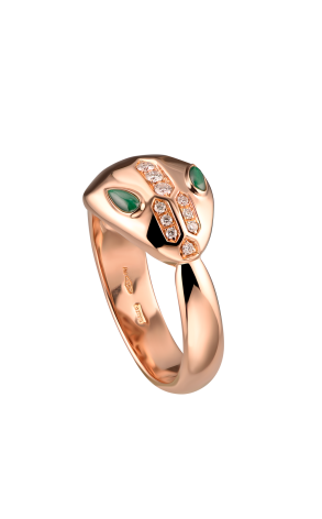 Кольцо Bvlgari Serpenti Rose Gold Malachite and Diamond (36646) №2