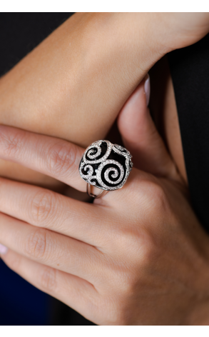 Кольцо RalfDiamonds White Gold Onyx & Diamonds RDR (37982) №2