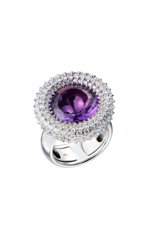 Кольцо Palmiero Jewellery Design Natural Amethyst 10,0 ct & Natural Diamonds 6,30 ct (42813)