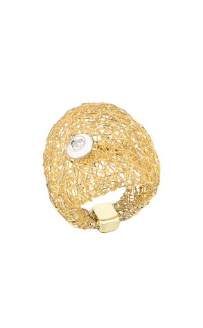 Кольцо ORLANDO Orlandini Intricate Mesh Yellow Gold & Diamond (39889)