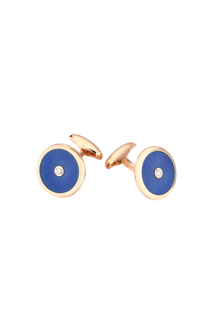 Запонки Faberge Yellow Gold Blue Enamel Diamonds (40227)