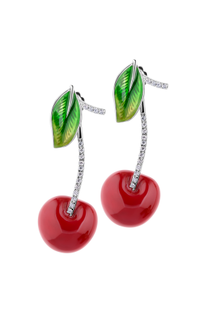 Серьги Dal Lago Cheerful Cherries Enamel & Diamonds (36427)