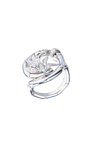 Кольцо Carrera y Carrera Bamboo White Gold & Diamonds DA10514 (41460)