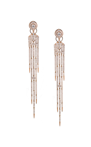 Серьги Yanush Gioielli 5,95 ct Round Diamonds Rose Gold (37975)