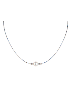 Колье Mikimoto Akoya Pearl 8 mm & 2 Round Diamonds & White Gold (41749) №2