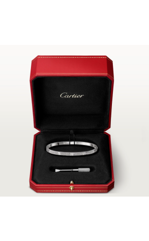 Браслет Cartier Love Small Model Paved Diamonds White Gold N6710817 (36966) №4