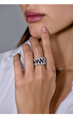 Кольцо Palmiero Jewellery Design 4,20 ct Black & White Round Cut Diamonds (43417) №4