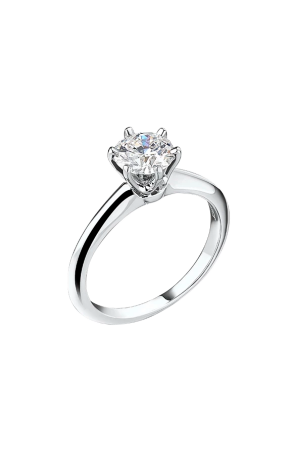 Кольцо Tiffany & Co Round Brilliant 0,62 ct H/VS2 Platinum (40801)