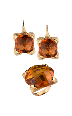 Комплект  Yellow Gold & Orange Quartz Set (37358)