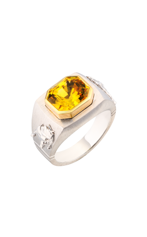 Кольцо  8,25 ct Natural Not Heated Yellow Sapphire/VS (40388)