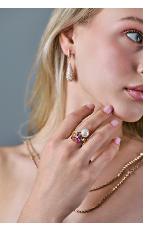 Кольцо Bvlgari Contraire Sapphire Flower & Pearl AN853428 (40688) №3