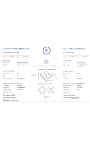 Кольцо RalfDiamonds 5.01 ct L/SI1 Round Diamond White Gold RDR (36673) №2