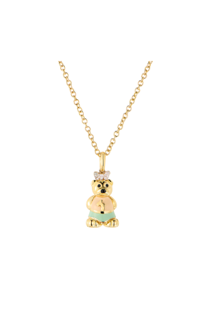 Подвеска Aaron Basha Teddy Bear Charm with the Letter J Diamonds & Yellow Gold (42110)