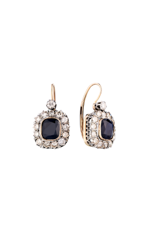 Серьги  Vintage 4.6 ct. Sapphire & 2.77 ct. Diamonds (40865)