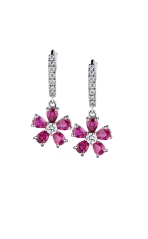 Серьги Massimo Raiteri Ruby & Diamonds Flowers (37228)