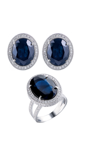 Комплект RalfDiamonds 28.70 ct Natural Sapphires & 2.35 ct Natural Diamonds (37915)