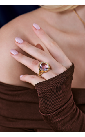 Кольцо  Amethyst & Diamonds & Yellow Gold (40134) №3