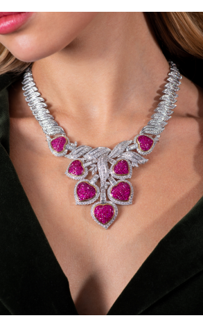 Колье Vasily Konovalenko Ruby Hearts & Diamonds White Gold (36315) №2