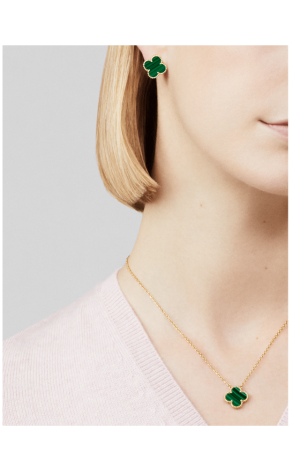 Серьги Van Cleef & Arpels Vintage Alhambra Malachite VCARO3QL00 (42341) №2