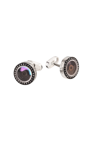 Запонки Jacob & Co Black Diamond Moving Rotor (40431)