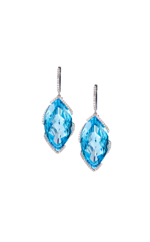 Серьги  Blue Topaz & Diamonds & White Gold (41408)