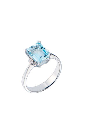 Кольцо  Blue Topaz & Diamonds & White Gold (41854)