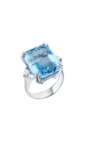 Кольцо  13,53 ct Natural Aquamarine Light Greenish Blue (40651)