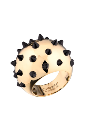 Кольцо Cartier Panthere de Yellow Gold Onyx Studs Picot Ring (35853)