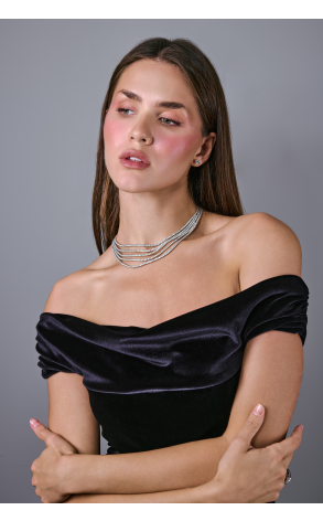 Колье Leo Pizzo 28,0 ct Five Row Tennis Necklace (40737) №3