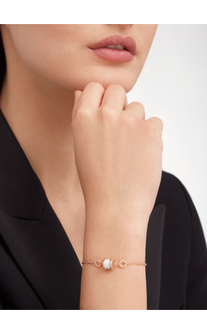 Браслет Bvlgari B.zero1 soft bracelet in rose gold with white ceramic 358377 (38263) №2
