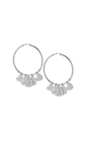 Серьги Dior Diamonds Heart Hoop White Gold (37812)