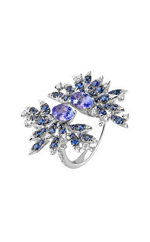 Кольцо Casato Yasmeen White Gold & Sapphire & Topaz & Diamonds (37560)