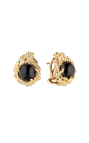 Серьги Gilbert Albert Vintage Yellow Dold & Onyx (39942)