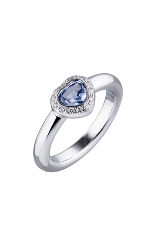 Кольцо  в стиле Chopard Heart с бриллиантами и топазом (37292)