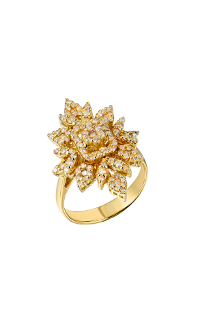 Кольцо  Yellow Gold & Round Cut Diamonds (41718)