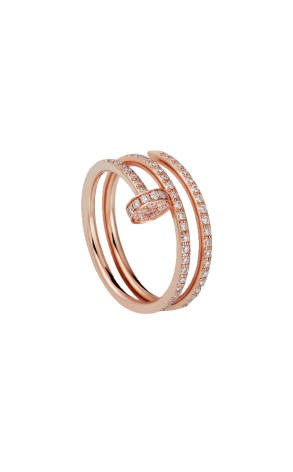 Кольцо Cartier Juste un Clou Double Half-Paved Rose Gold (SIZE 53) CRB4210953 (43628)