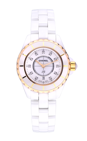 Часы Chanel J12 White Ceramic Rose Gold H2181 (35805)