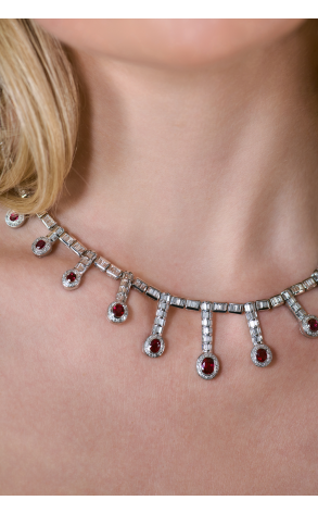 Колье  Natural Ruby 3,35 ct Strong-Deep Purplish Red & 7.50 ct Natural Diamonds (39647) №5