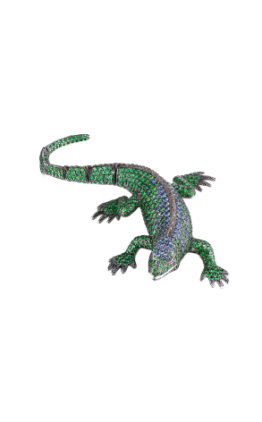 Брошь  Antique Tsavorite & Ruby & Sapphire White Gold Brooch Брошь - Подвеска (41354)